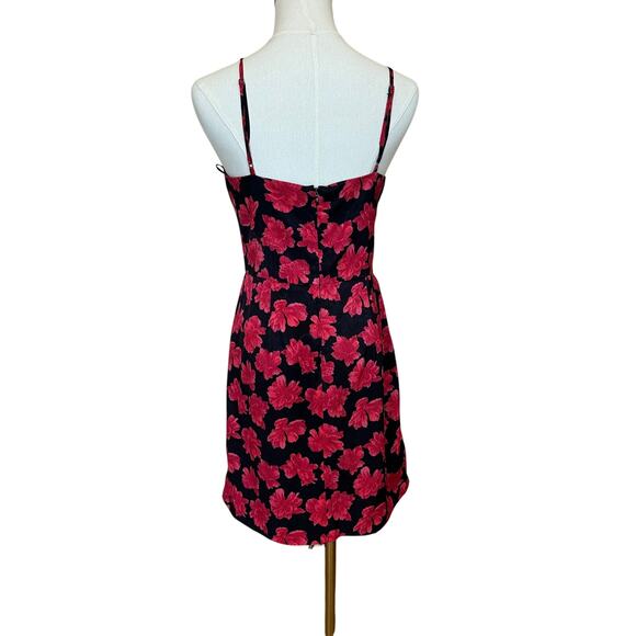 The East Order Black Floral Jacquard Mini Dress MEDIUM Slip Cocktail $169 Flaw - Picture 6 of 11